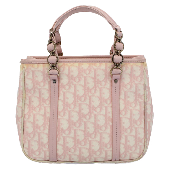 CHRISTIAN DIOR Trotter Canvas Hand Bag PVC Leather Pink 09-BO-0076 Auth yk8952 - Picture 2 of 16